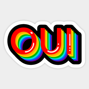 Rainbow YES in French Sticker